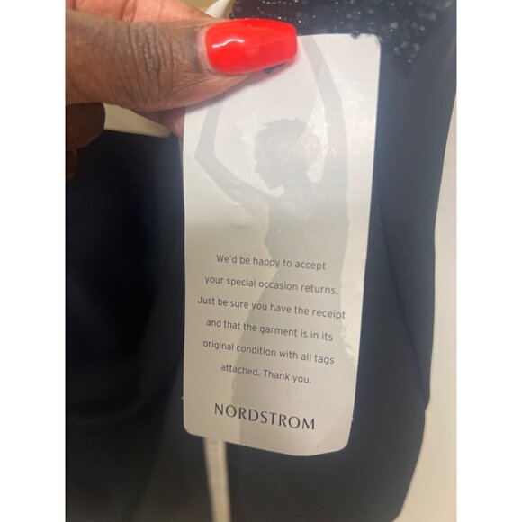 Plus Size Black & White Sleeveless Draped Dress With Beaded Detail Elegant Midi - Picture 7 of 9